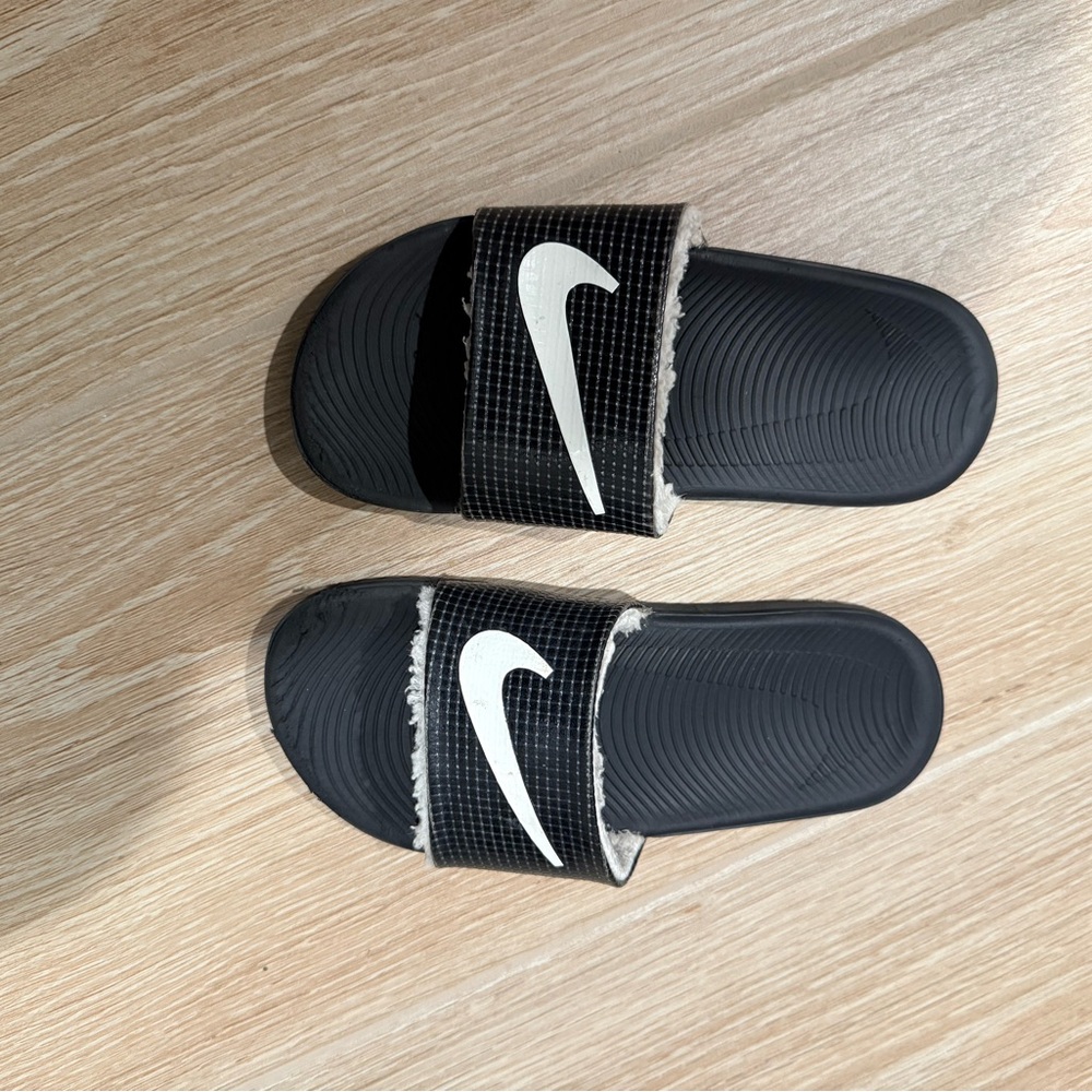 Nike Black and White Slide Sandals